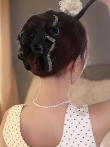 Elegant French Style Hair Clip with Large Diamond Facelift for Women Purple Rice Brand Japanese and South Korean Design Non-Tessellated