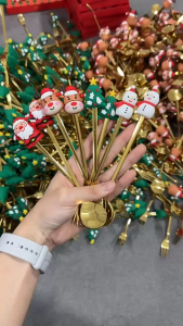 SG EmmAmy® Christmas Gift Stainless Steel Christmas Figurine Spoon Fork Gift Set Cutlery Gifts