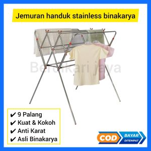 Promo - jemuran handuk stainless 9 palang kuat dan kokoh