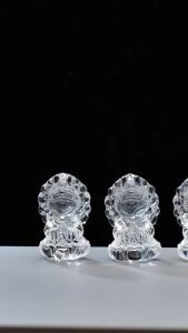 1PC Natural Clear Crystal Nine-Tailed Fox Carving All-Clarity Crystal Craft Couple Pendants