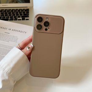 Original Large Window Liquid Silicone Phone Case For iPhone 17 Air 16 15 14 13 12 Pro Max Fashion Lens Protect Shockproof Cover