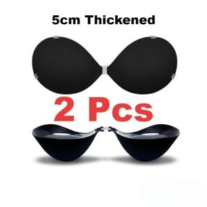 2 pcs Thick Invisible Sticky Bra Thickened Chest Sticker Flat Chest Display Big Silicone Breast Sticker Bridal Wedding Dress 5CM