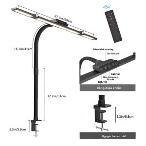 Đèn Bàn LED Có Thể Điều Chỉnh Với Kẹp Đèn Bàn Kiến ​​trúc Sư Chăm Sóc Mắt 3 Đoạn Có Điều Khiển Từ Xa Cho Bàn Làm Việc Văn Phòng