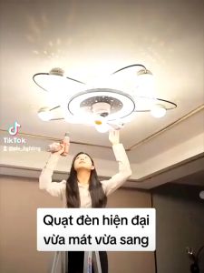 Đèn扇 Trần Hiện Đại Điều Khiển Từ Xa Có Thể Điều Chỉnh Độ Sáng Casing Kim Loại - EU/Type C