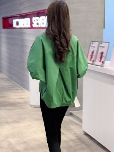 Chic Short Sleeve Shirt Womens Spring Summer 2024 New Style Beautiful Bubble Sleeve Top High-End Feeling Korean Version Polo Collar