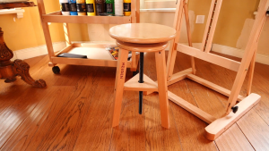 MEEDEN Wooden Drafting Stool with Adjustable Height Artist StoolOffice Studio Stool Up to 220 LbsGerman Beech Wood Perfect for Artists StudioHome UseKitchenBars