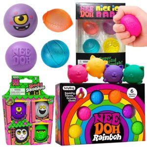 Schylling NeeDoh 4‑in‑1 Blind Box Set Cute Cat & Ghost House Maltose Squishy Slow‑Rise Anti‑Anxiety Sensory Fidget Toy