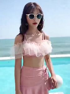 ชุดว่ายน้ำแฟชั่นสตรี แยกชุดว่ายน้ำ  ชุดว่ายน้ำกระโปรง  สูงและผอม  น่ารัก เซ็กซี่  สะดวกสบาย