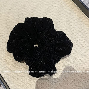 Elegant Black Velvet Hair Ties Set Vintage Korean Style Head Ropes Low Ponytail Elastic Bands Fashionable Hair Accessories