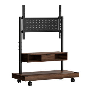 Brateck | Storage Compatible TV 55-100 inch Mobile TV Stand with Wheels