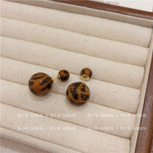 Retro Leopard Print Ball Earrings Dual Wear Elegant Fashion Jewelry Alloy Plated Silver Gold Womens Earrings Fresh out New