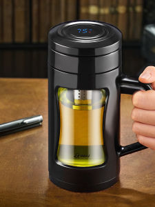 GIANXI | Large Capacity Tea Separation Glass Cup with Handle for Men