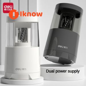 I know Deli Electric Pencil Sharpener Automatic Dual Power Supply for Students - Efficient and Durable Pencil Sharpener