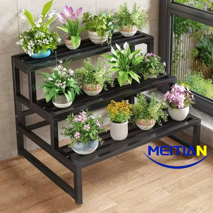 Custom Landscaping Rack MEITIAN 2/3 Layer Plant Rack Stainless Steel Outdoor Flower Rack ...