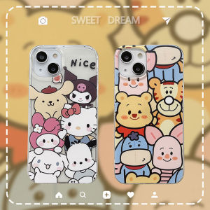 Phone Case for Samsung S25 FE S24fe S23fe Cute Cartoon Pattern Transparent soft silicone Casing Galaxy S25 FE Phone Cover