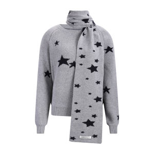 Weekend hub | Áo Sweater Phong Cách Cozy Off-Shoulder Họa Tiết Jacquard Starry