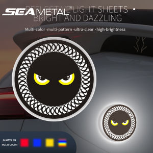 SEAMETAL Motorcycle Reflect Turn Signal Sticker Light Daytime Circular LED Taillights Refit Night Driving Safety Warning Lights