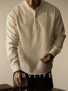 UBV | Old Money Style Henry Collar Long Sleeve T-Shirt for Men