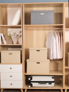 กล่องเก็บของ กล่องผ้าพับได้ กล่องใส่เสื้อผ้า มีฝาปิด กล่องผ้าลินิน กระเป๋าเก็บผ้านวม ป้องกันฝุ่นและกันน้ำ เก็บของได้ทุกชนิด