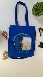 SATU ALAT Tas Selempang + Tote Bag HITAKA TRANSPARAN 100% Canvas Premium Tebal Tas Kanvas