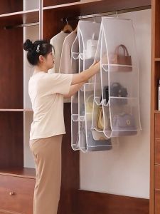 Túi treo bảo quản túi xách vải lưới cao cấp túi nhiều ngăn chống bụi bẩn giặt được Akii Home TD64 New