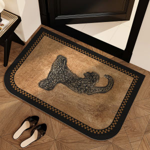 Antique Style Door Mat Home Entrance Rug Anti-Slip Silk Circle Carpet High-End Vintage Feel Outdoor Home Decor Rug