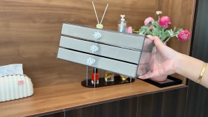 Jewelry Organizer Clear Velvet 3-Layer Multi-grid Jewelry Box Display Storage Case for Rings Earrings Necklaces Bracelets Vanity Dresser Earring Organizer Portable Multi-grid Drawer Jewelry Holder for Women