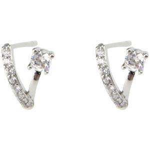 SRRMHYN Mini Daily Diamond Embedded Earrings Womens V-Shaped Zircon Elegant Versatile Ear Jewelry Alloy Material