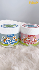 Petcho ผ้าเช็ดทำความสะอาดสัตว์เลี้ยง เช็ดหู เช็ดตาแมว/สุนัข สูตรพืชธรรมชาติ ใหญ่กว่า หนาขึ้น