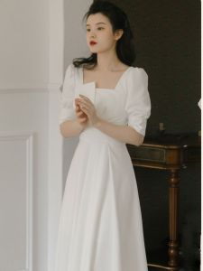 Elegant Red Wedding Dress Advanced Sensation Engagement Party Return Home Ceremony Long A-Line Skirt High Waist Simple Style