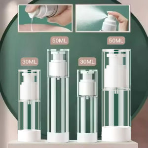 ภาชนะบรรจุเครื่องอาบน้ำเครื่องสำอางขวดปั๊มเดินทางขนาด30/50มล. ขวดสเปรย์พกพาขวดรีฟิลสุญญากาศ4ชิ้น