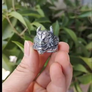 Vintage Màu Bạc Nhẫn Rồng 316L Thép Không Gỉ Động Vật Thần Thoại Nhẫn Nam Nữ Cổ Điển Cưới Ban Nhạc Phụ Kiện Trang Sức
