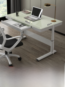 Lifting Desk Computer Desk Desktop For Home Bedroom Student Study Desk Minimalist Tempered Glass Office Writing Table