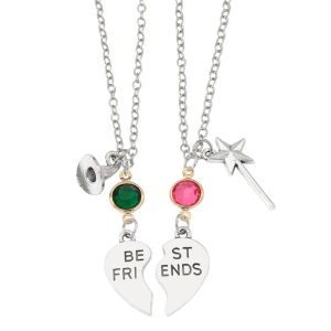 Bandai | Wicked Charm Necklace - Rhinestone Crown Witch Hat BFF Friendship Matching Couples Valentines Day Gifts Jewelry for Fans Party