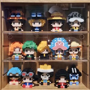 Bandai | ONE PIECE Sun God Nika Luffy Micro Building Block Chopper Ace Buggy 3D Anime Model Assembly Mini Bricks Figure Toys For Gift