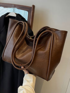 High-End Large Capacity Womens Tote Bag 2025 New Style Luxury Commuter Single Shoulder Bag Korean Style Soft Surface PU Leather