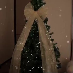 Wedding bow ribbon decorations - pearlescent yarn bow ribbon pendants DIY bow decorations for Christmas tree tops 196-inch rib
