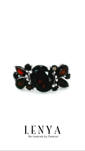 LENYA แหวนพลอยโกเมน เสริมด้านใจแกร่ง สำเร็จ มั่นคง ขนาด10x8 มิล ตัวเรือนเงินแท้925 ชุบทองคำขาว