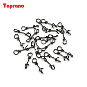 Topranc 100Pcs Fishing Fastach Clips Lure Connector Snap Quick Fishing Accessories Lock Snap Size 1# to 5#