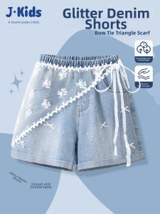 JKIDS | Girls Denim Shorts Lace White