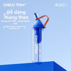 CHICU TOM | Summer Student Water Bottle with Straw