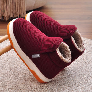 MONLEYTA | Thickened Cotton Slippers For Elderly Women Winter Home Wear Anti-Slip Warm With Back Heel Design Comfortable Rubber Sole