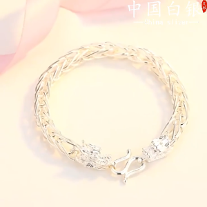 Lắc Tay Nam Bạc Hình Đầu Rồng Thời Trang Cá Tính LT2DAURONG7