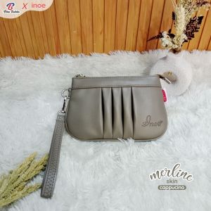 Merline skin By Inoe pouch / Dompet wanita muat hp meka up bahan kulit sintetis