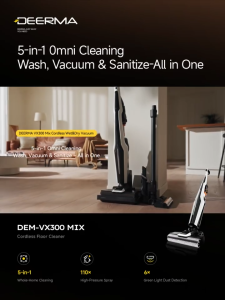 Deerma VX300 MIX Wet & Dry Cordless Vacuum Cleaner 22000Pa 70°C Hot Water 100°C Hot Air Drying VX 300 Dry Vacuum Cleaner