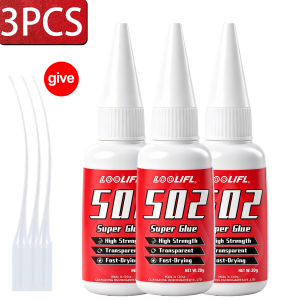 Universal LOOLIFL 502 Super Glue Instant Quick-Drying Adhesive For Leather Rubber Wood Metal Diy Strong Bond Liquid Glue Tool