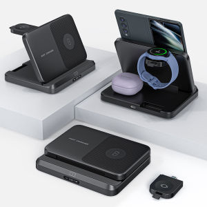 For Samsung Galaxy Z Fold 5 4 3 2 S24 Ultra S23 Ultra S22 FE S21 5G S20 S10 Plus Note 20 10 Plus Galaxy Watch 5 4 3 Galaxy Watch Active2 Galaxy Watch Active Galaxy Buds 2 Pro Buds Live Wireless Charger Holder Desk Stand Fast Charging Station