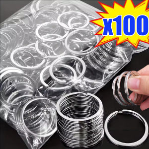 20-100Pcs Stainless Steel Key Chain Key Ring / Round Flat Keyrings / Polished Sliver Split Keyring / Metal Keychain for DIY Jewelry Making