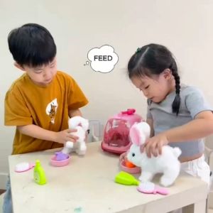 BYJ Pet Crate with Walking Pet Pretend Play Set for Kids