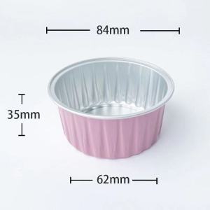 Reusable Aluminum Foil Air Fryer Baking Mold Egg Cup with Lid Cake Mould Dessert Cup Pastries Kitchen Cooking Tools Pink Girl Heart